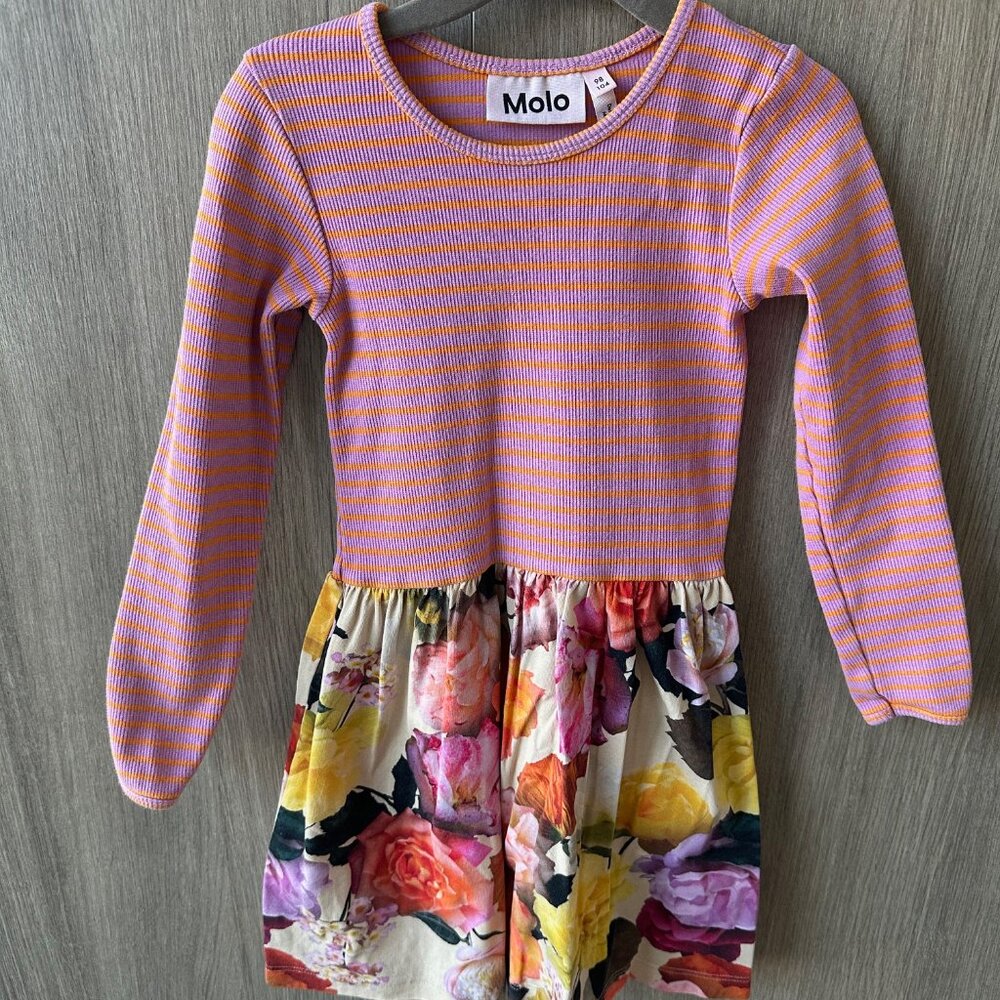 Molo Striped and Floral Dress - Size 4